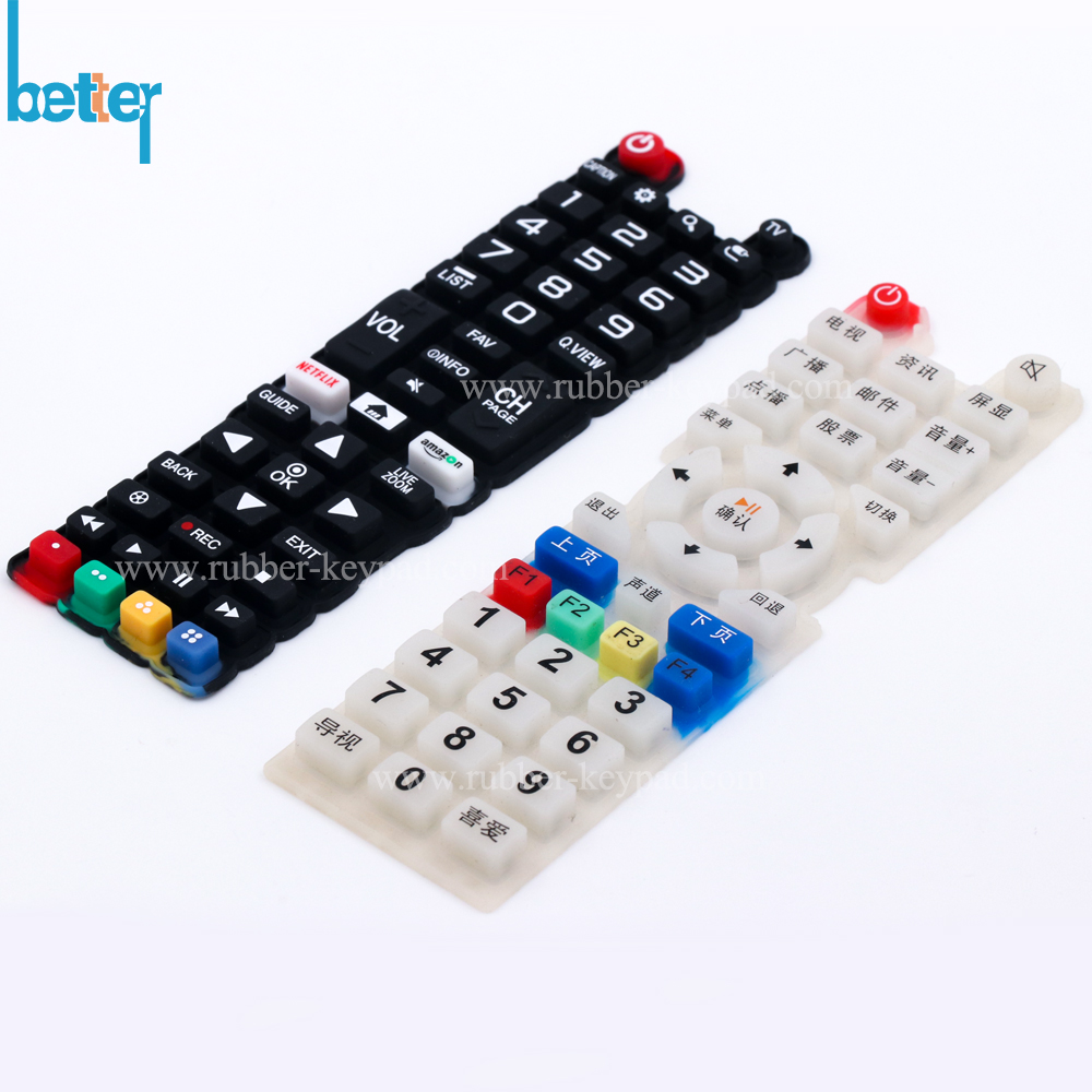 Custom TV Remote Control Silicone Rubber Keypad